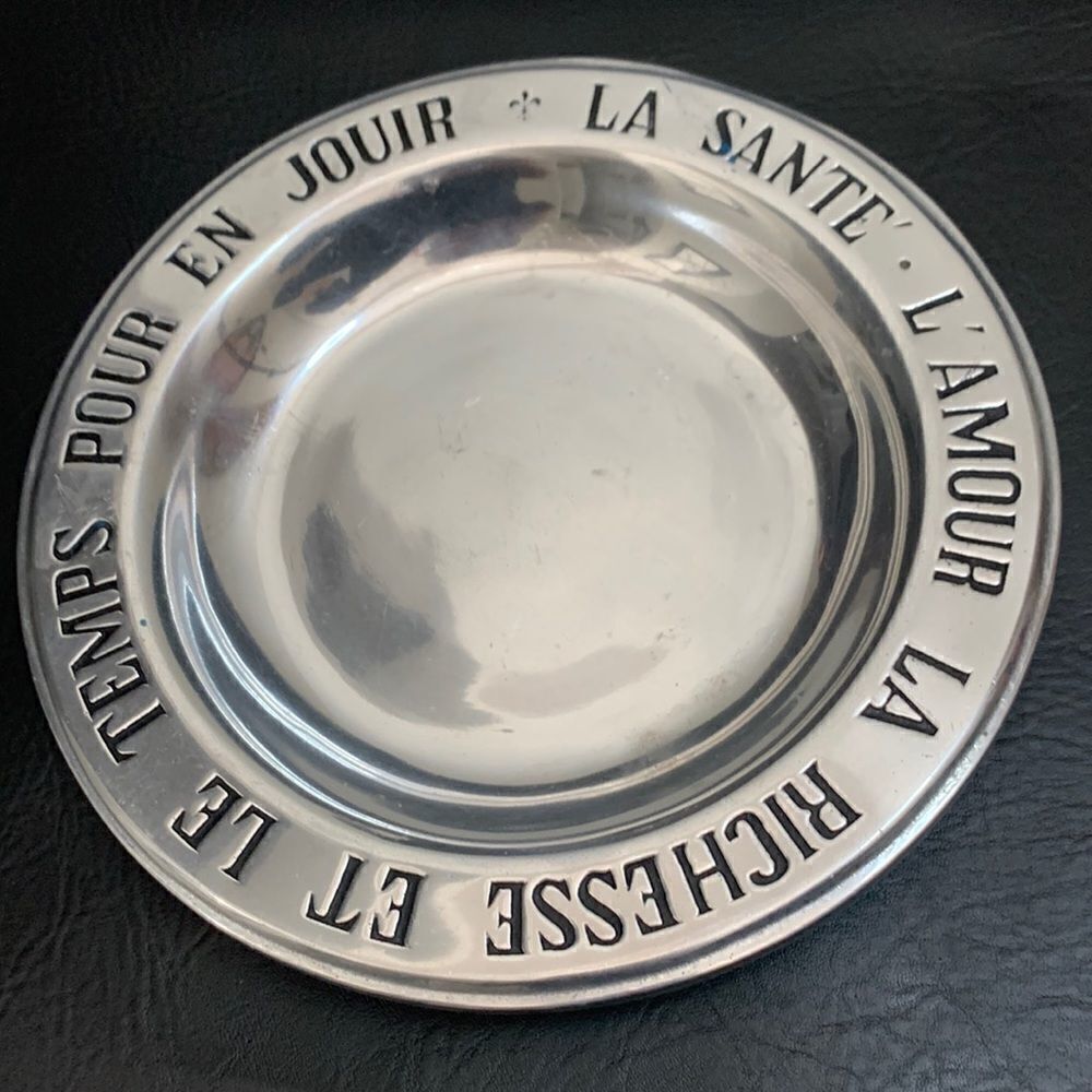 Wilton Columbia Pa USA Wine Bottle Coaster Holder Silver Black Love Health Time